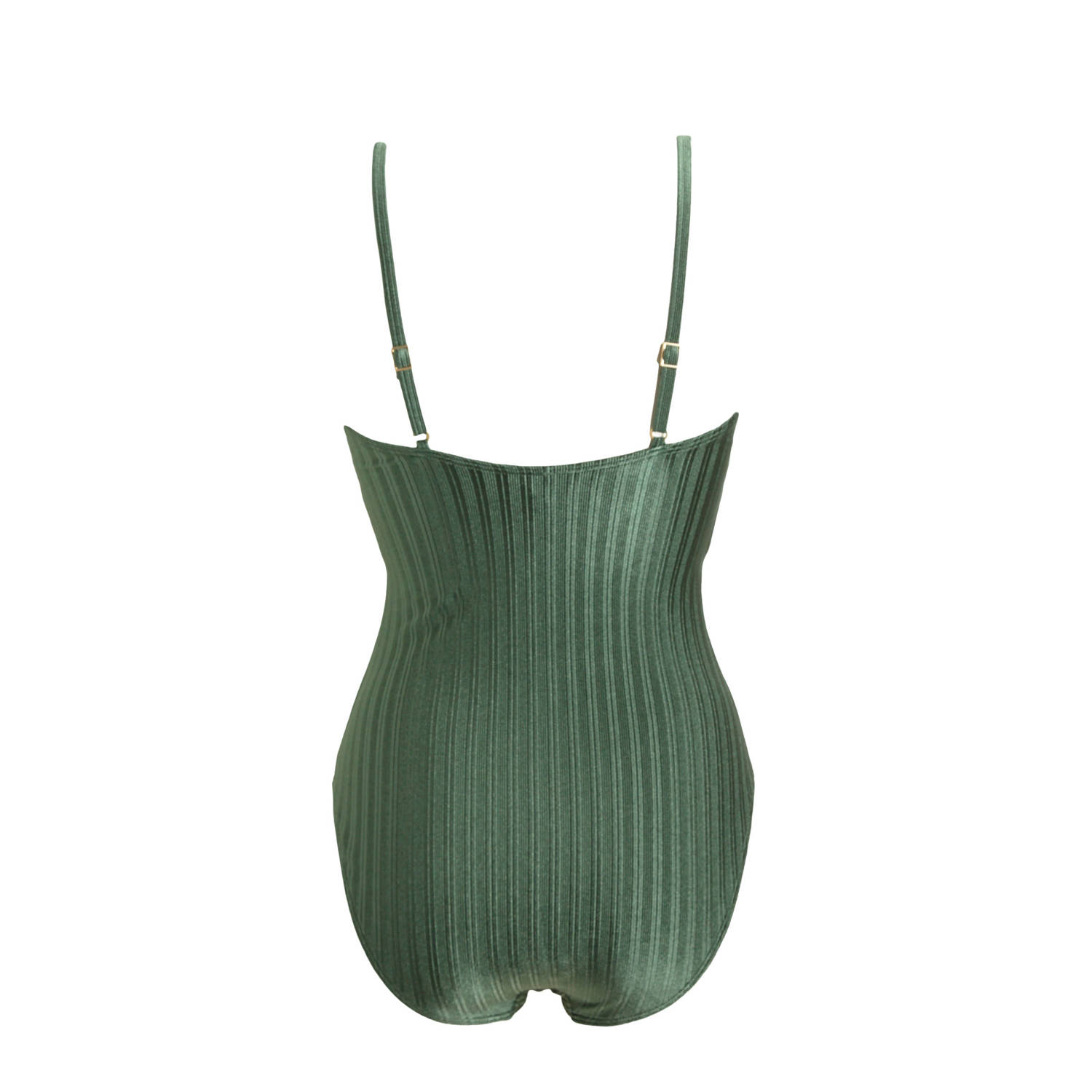 BEACHWAVE corrigerend badpak met ribstructuur groen