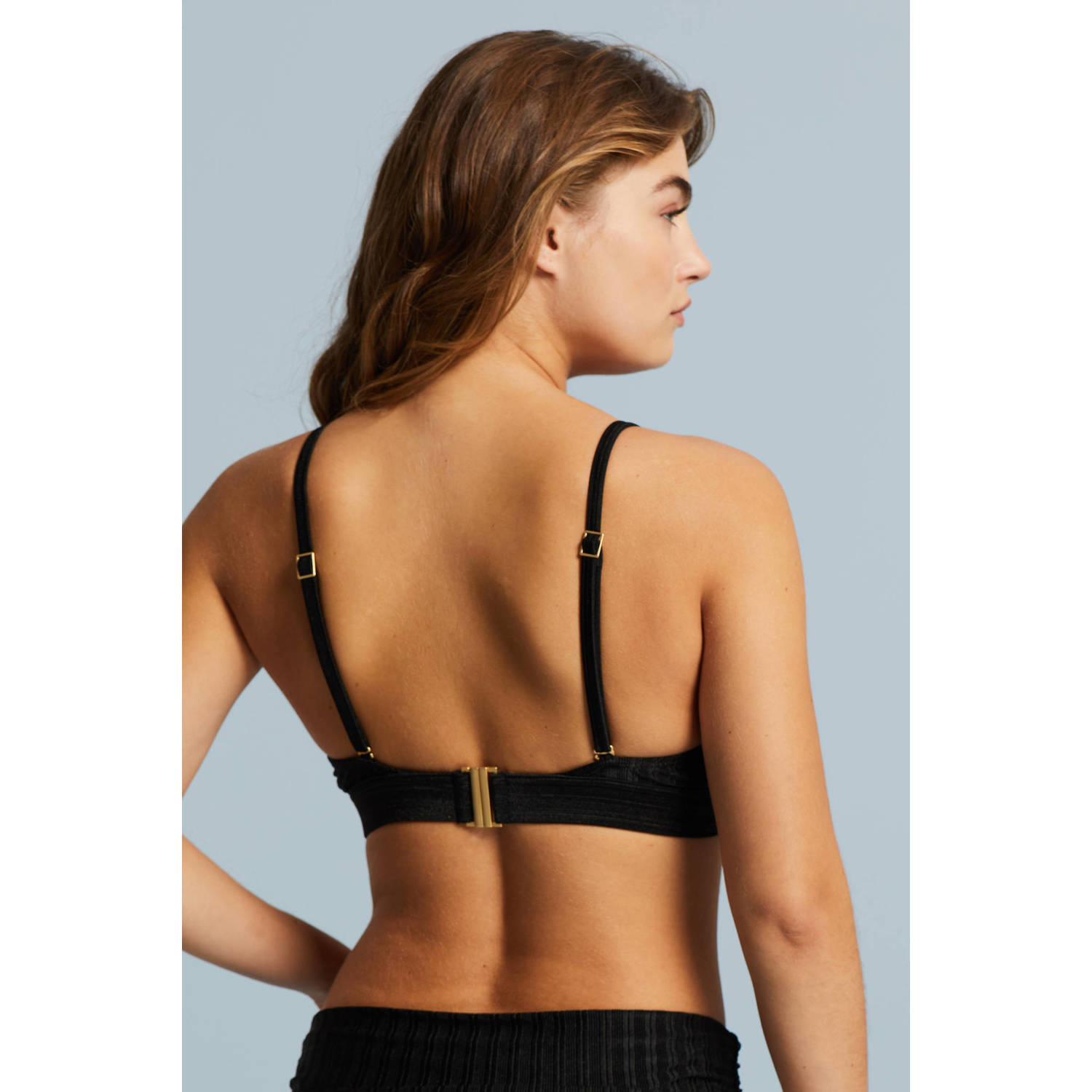BEACHWAVE voorgevormde beugel bikinitop zwart