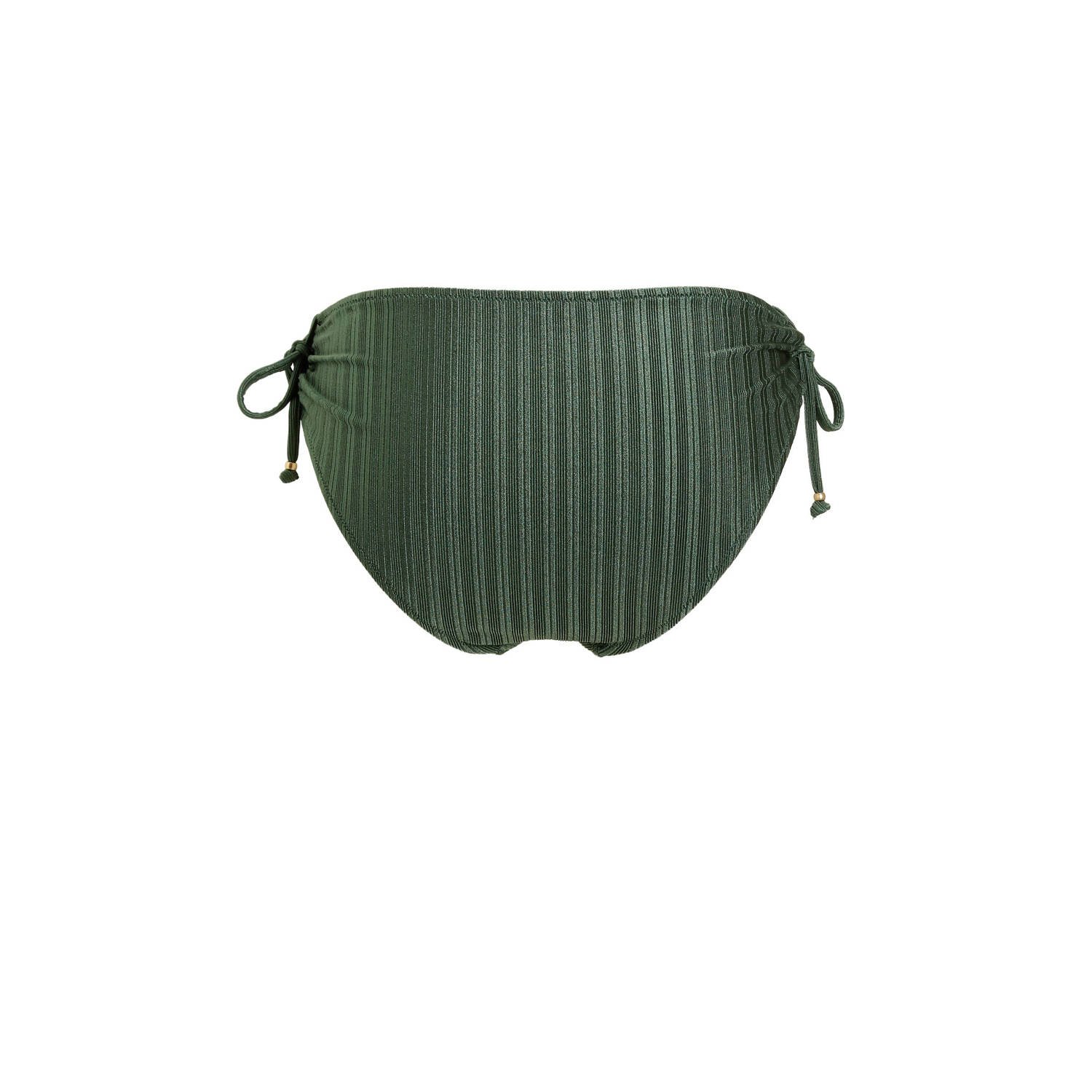 BEACHWAVE bikinibroekje met ribstructuur groen
