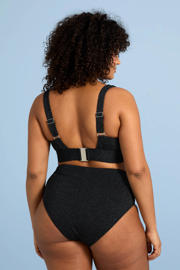thumbnail: BEACHWAVE Curve voorgevormde crop bikinitop met lurex zwart