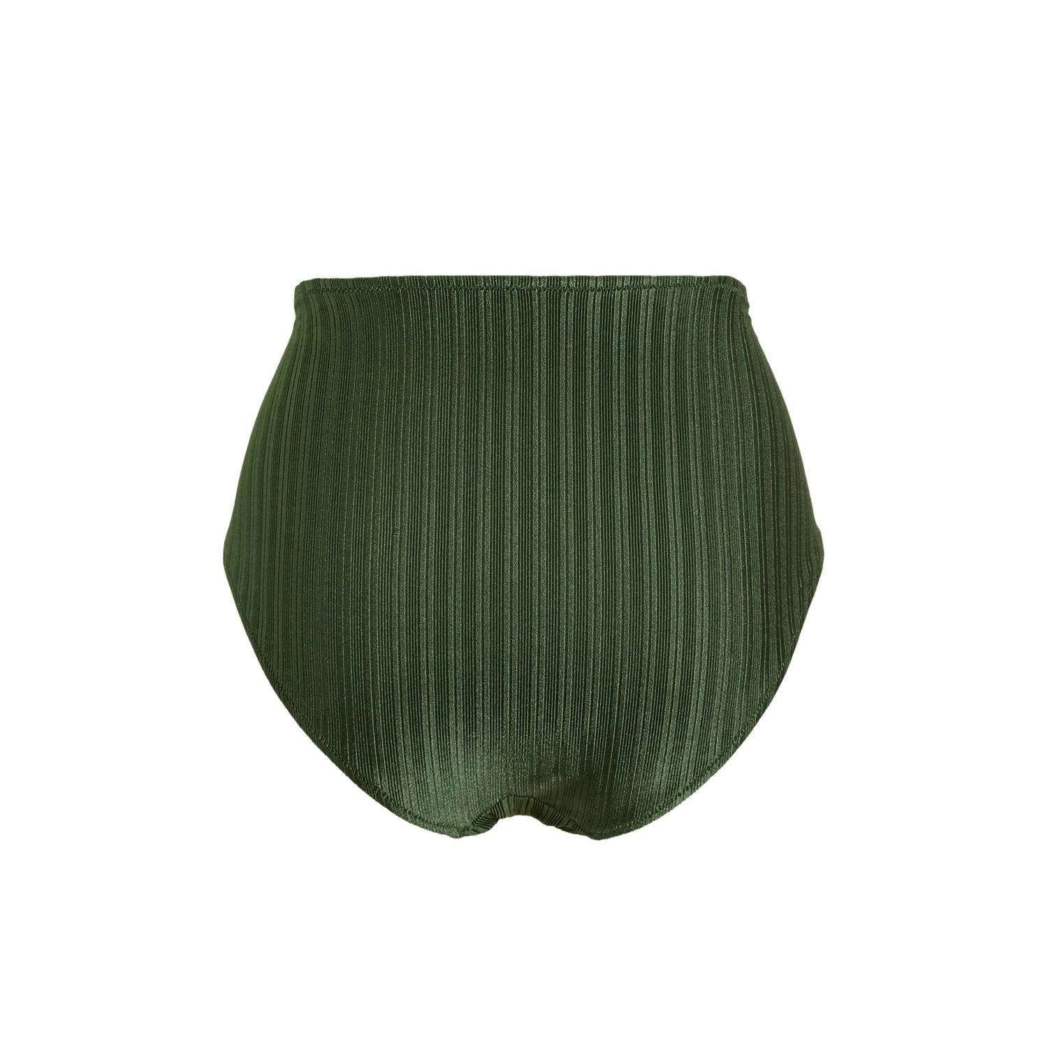 BEACHWAVE Curve high waist bikinibroekje met ribstructuur groen