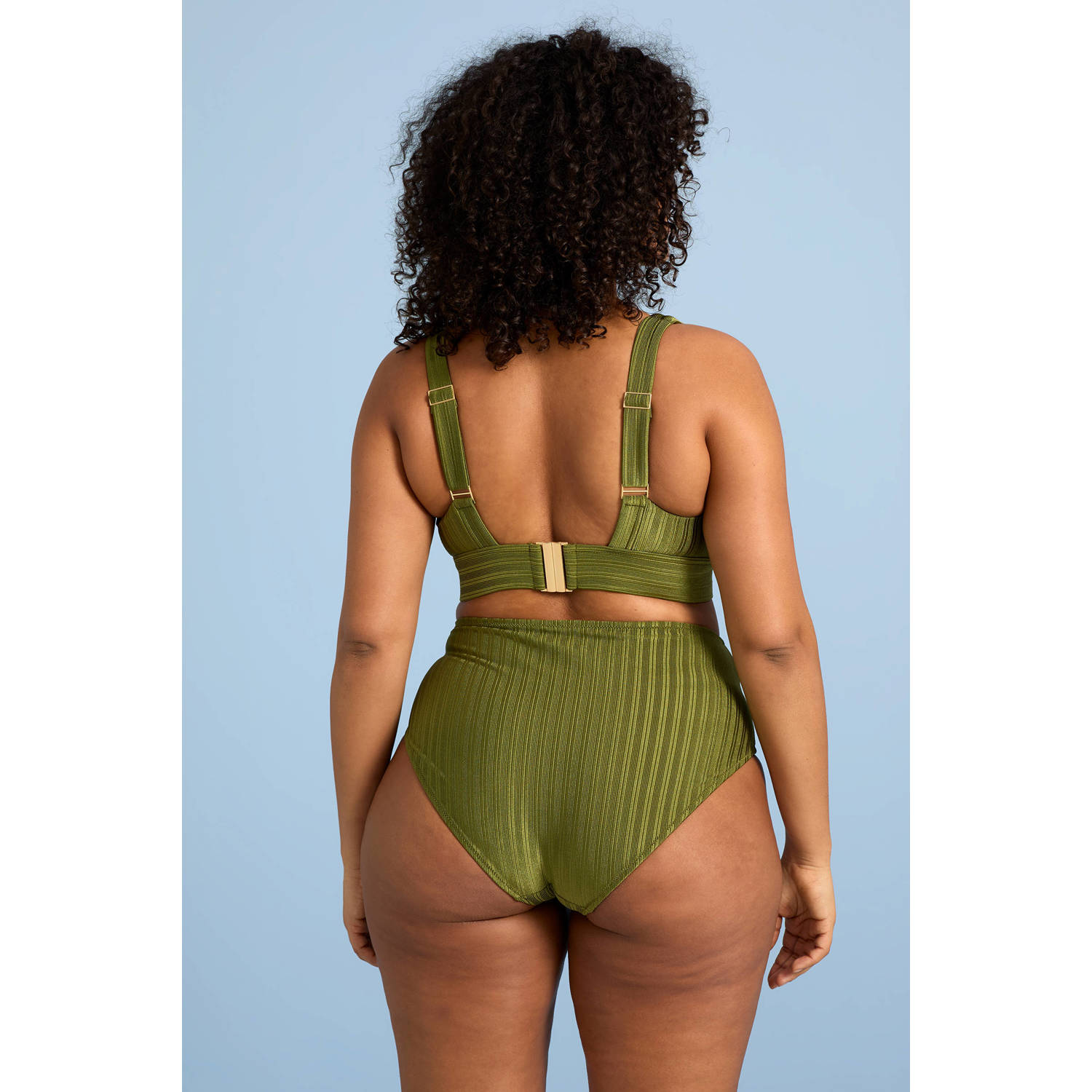 BEACHWAVE Curve voorgevormde crop bikinitop groen