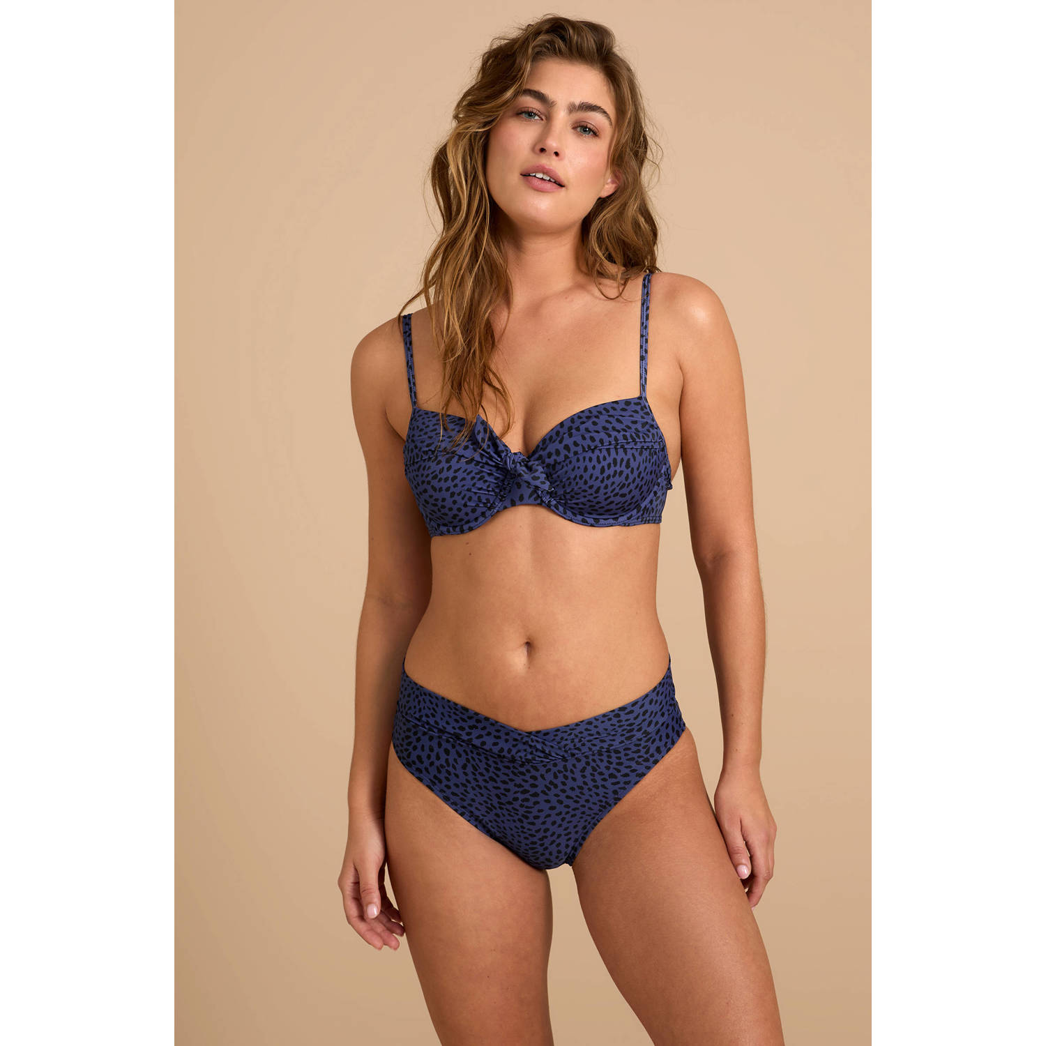 BEACHWAVE voorgevormde beugel bikinitop blauw