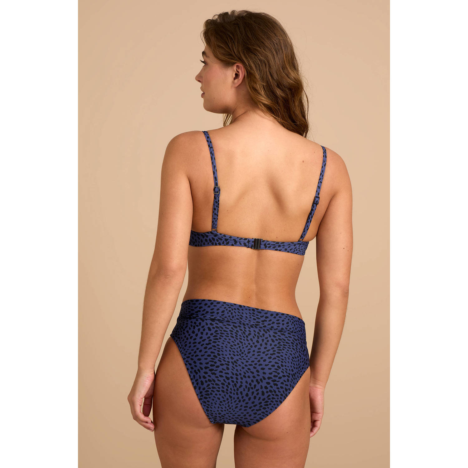 BEACHWAVE voorgevormde beugel bikinitop blauw