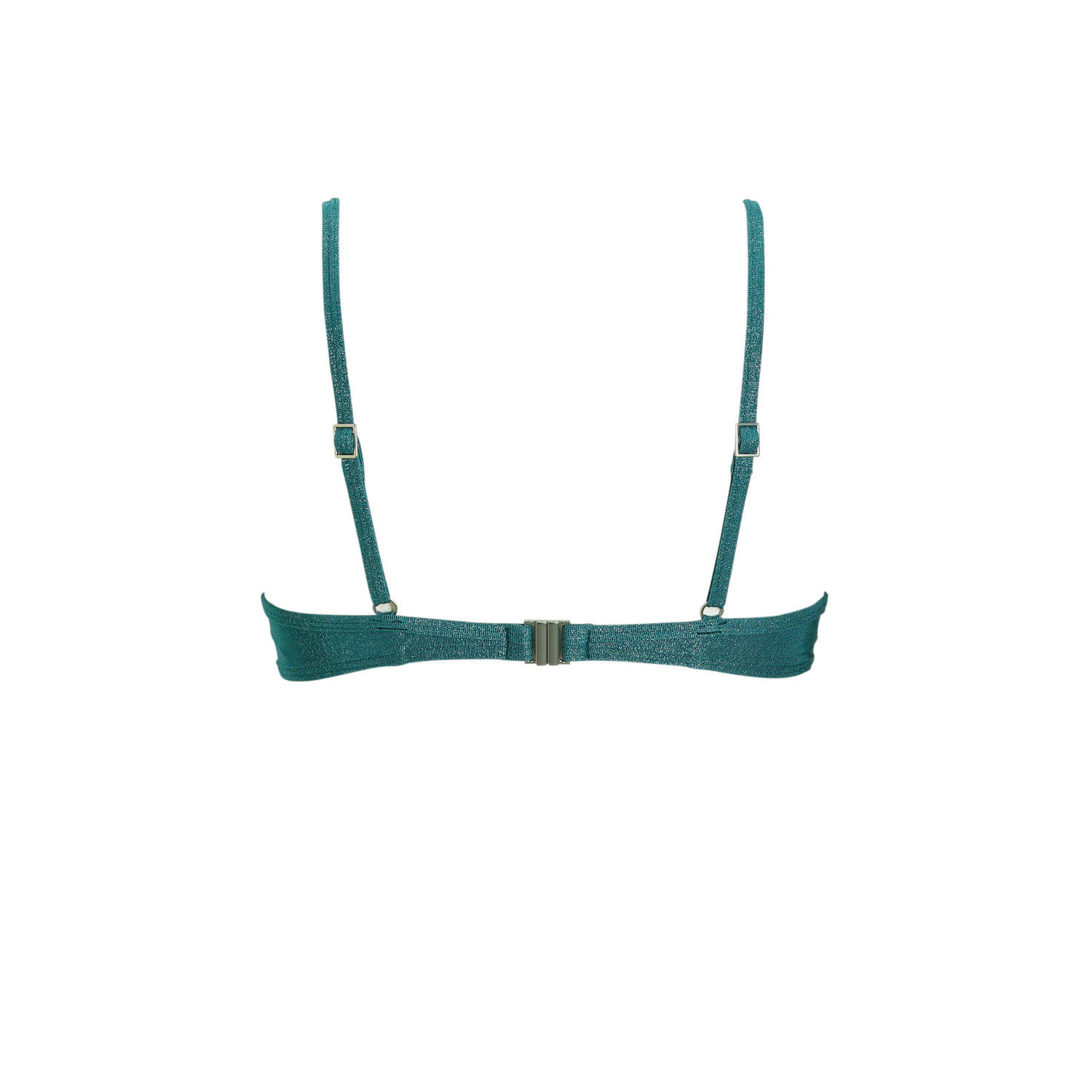 BEACHWAVE voorgevormde beugel bikinitop met goud lurex blauw