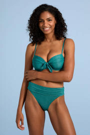 thumbnail: BEACHWAVE voorgevormde beugel bikinitop met goud lurex blauw