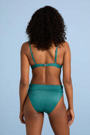 thumbnail: BEACHWAVE voorgevormde beugel bikinitop met goud lurex blauw