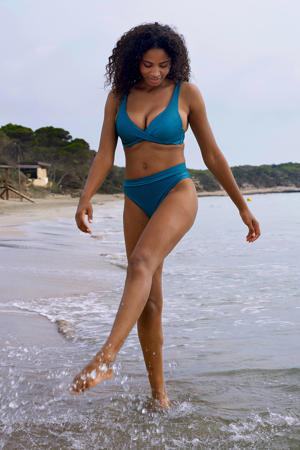 high waist bikinibroekje petrol