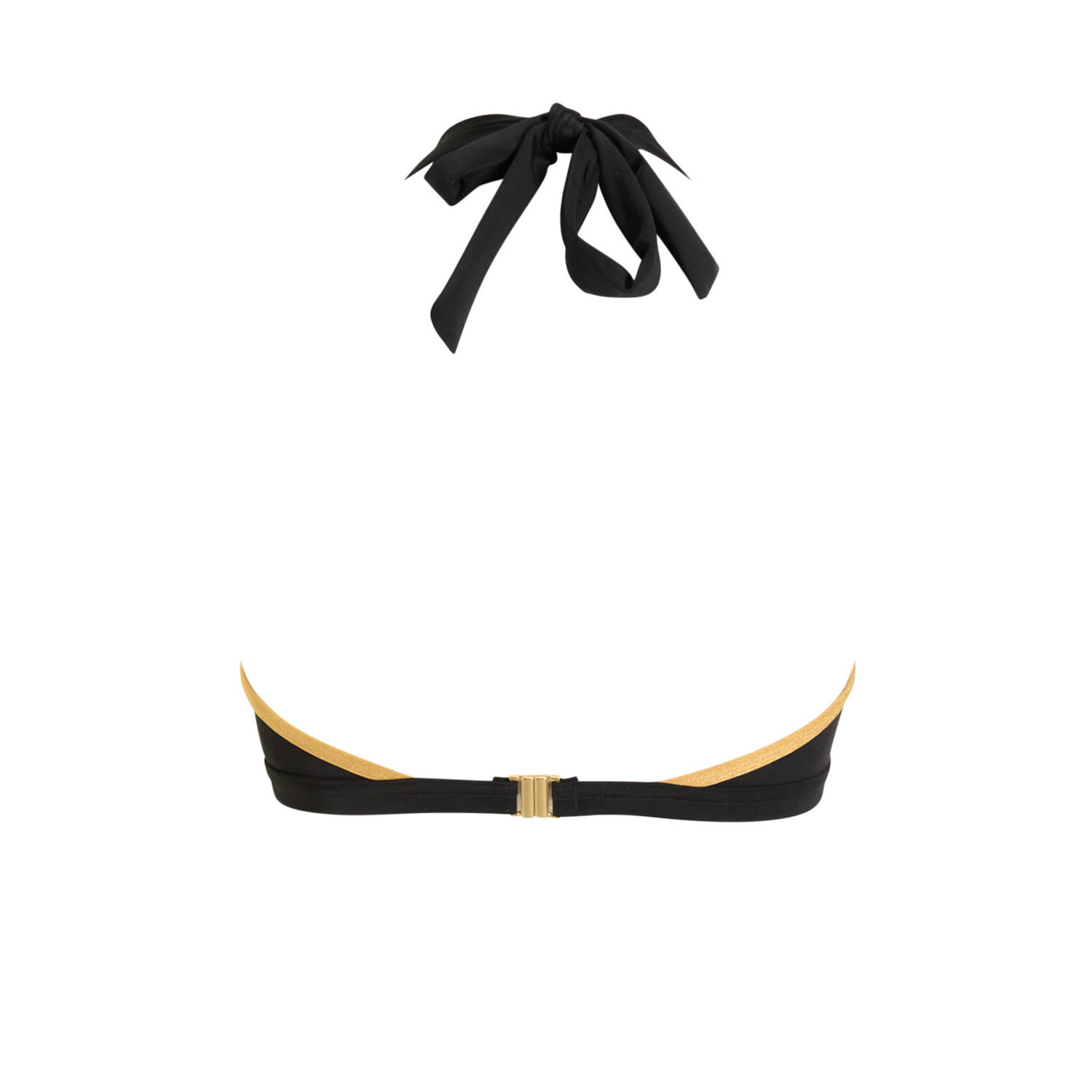 BEACHWAVE voorgevormde halter bikinitop zwart
