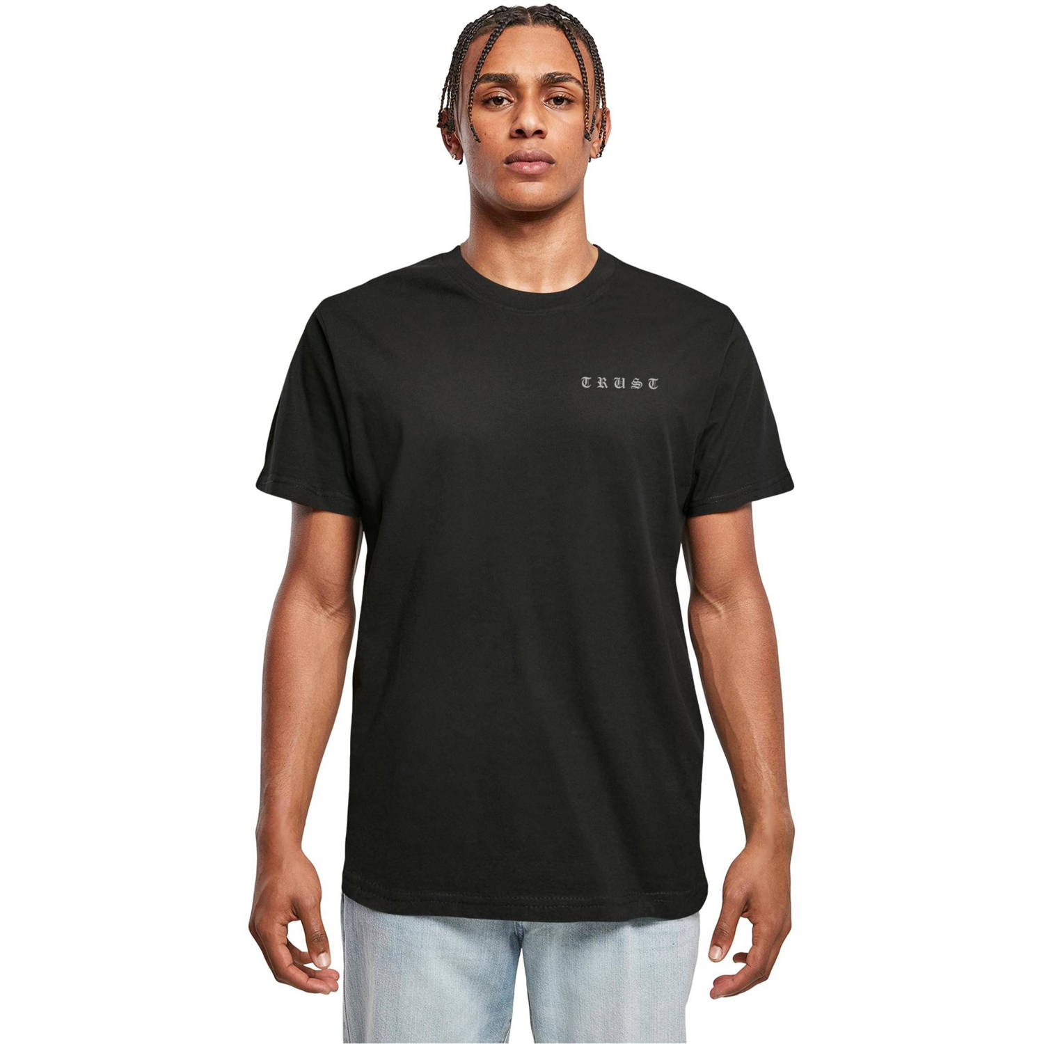 Mister Tee T-shirt met backprint zwart