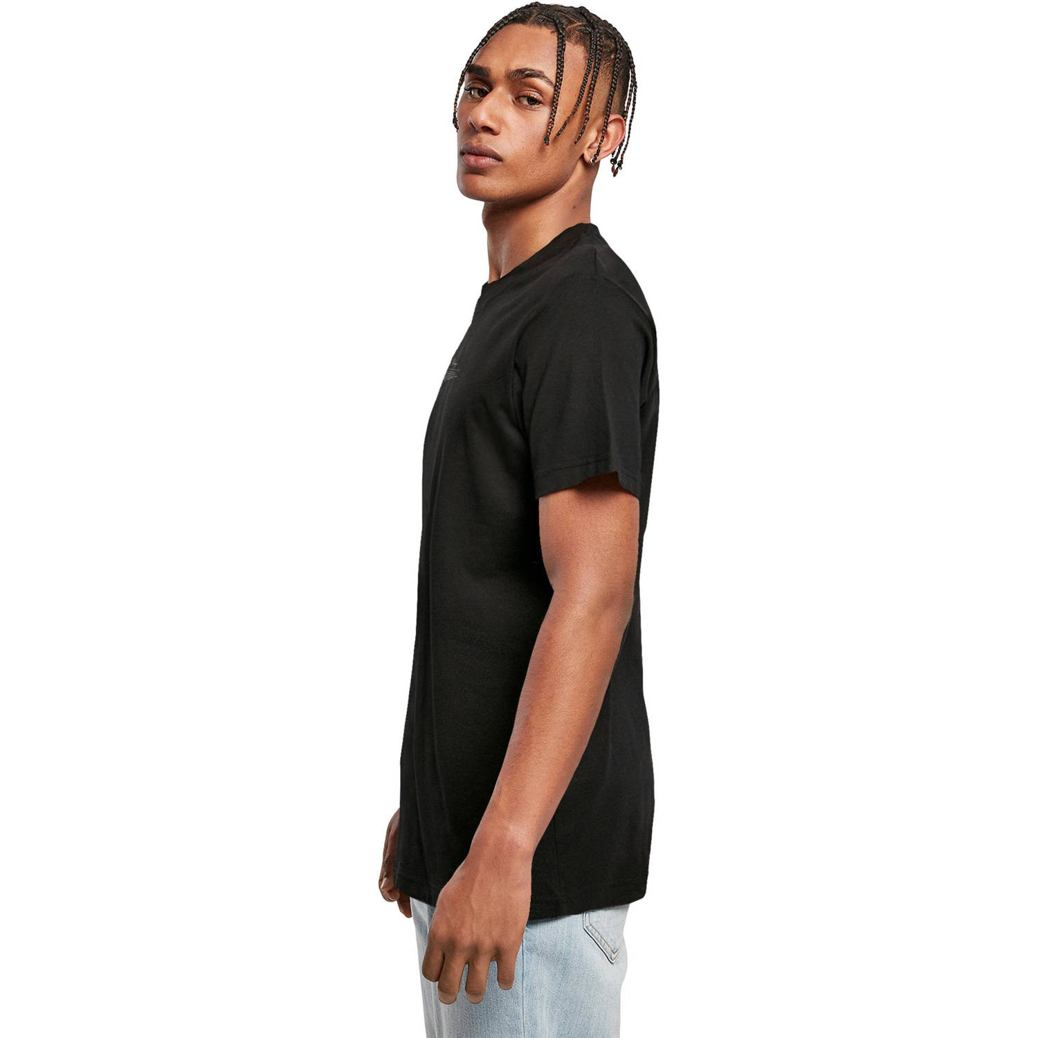 Mister Tee T-shirt met backprint zwart