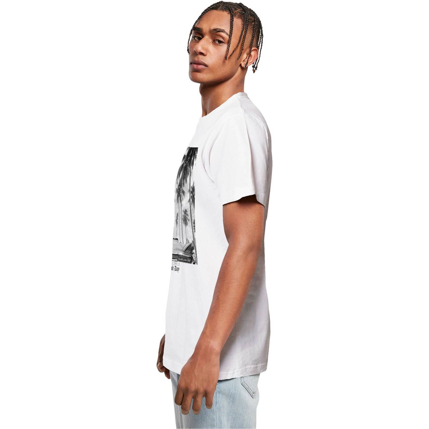 Mister Tee T-shirt met printopdruk wit