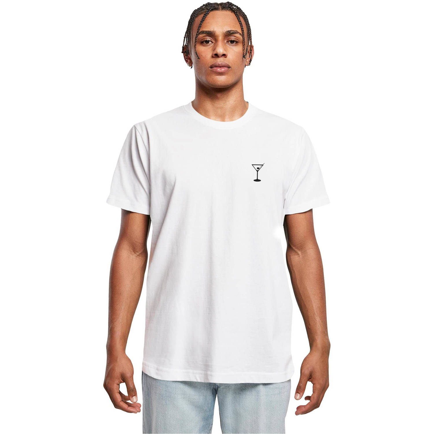 Mister Tee regular fit T-shirt Molto Delizioso met backprint wit