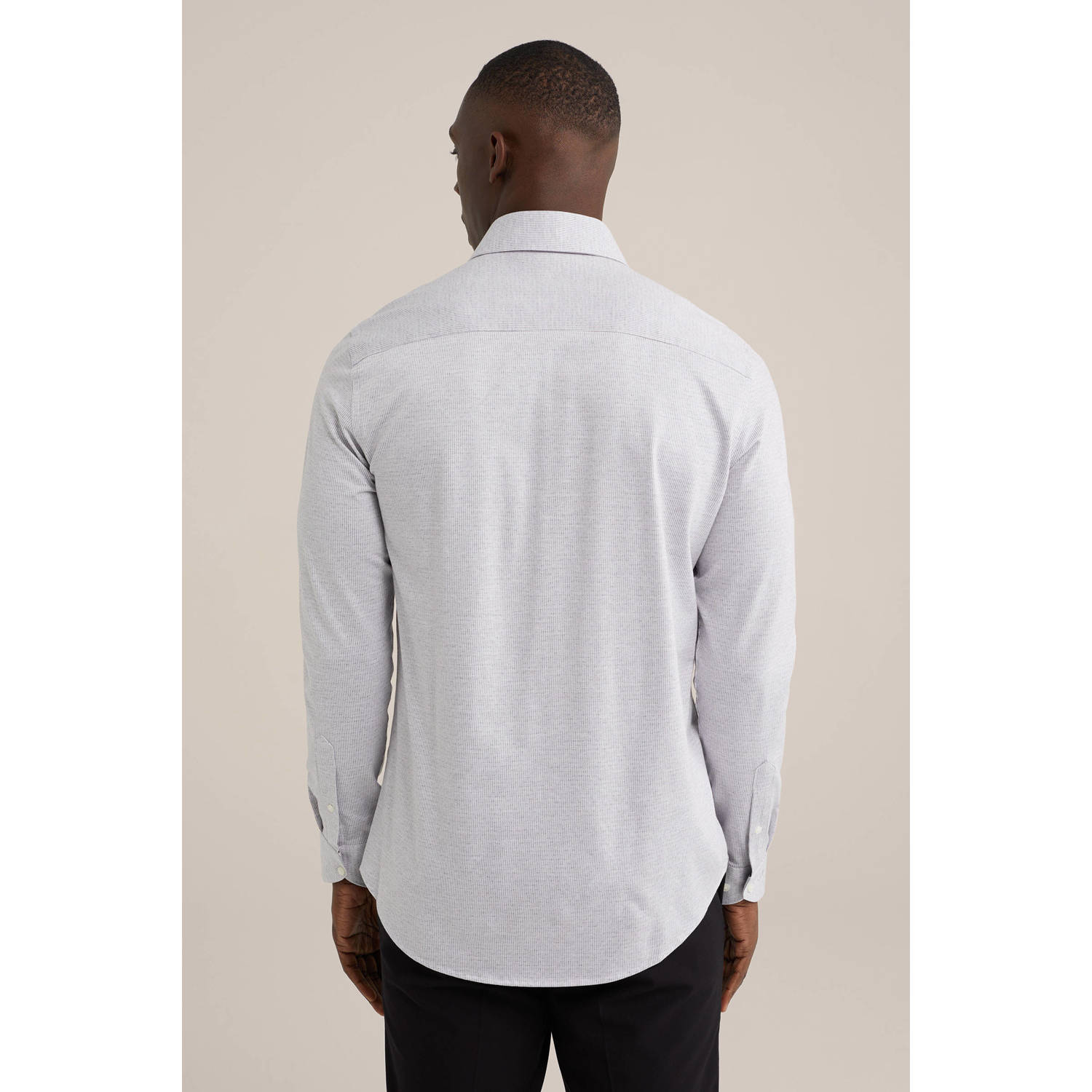 WE Fashion slim fit overhemd met jacquard