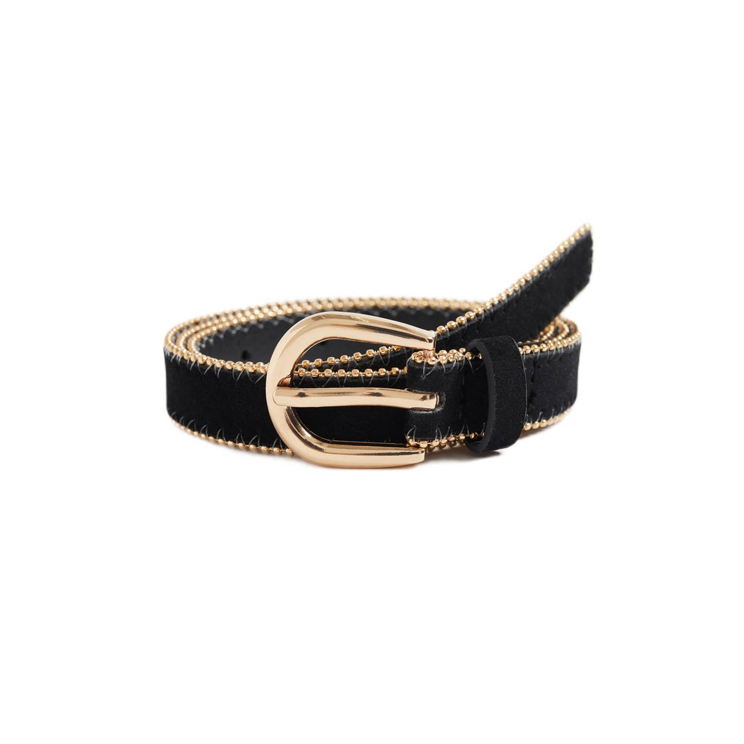 WE Fashion riem met contract stiksels zwart