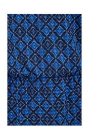thumbnail: WE Fashion jurk met all over print en ruches blauw