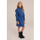WE Fashion jurk met all over print en ruches blauw