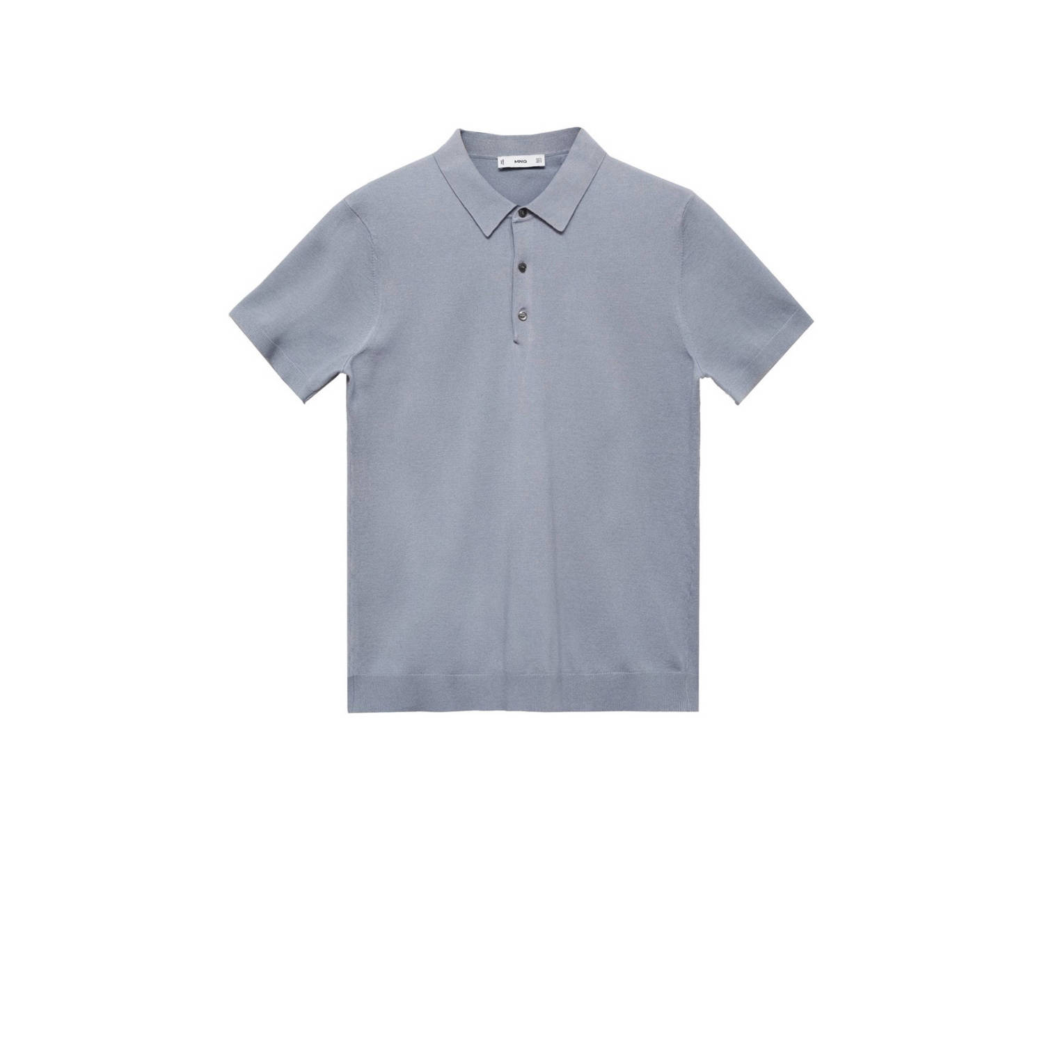 Mango Man gebreide regular fit polo lichtblauw