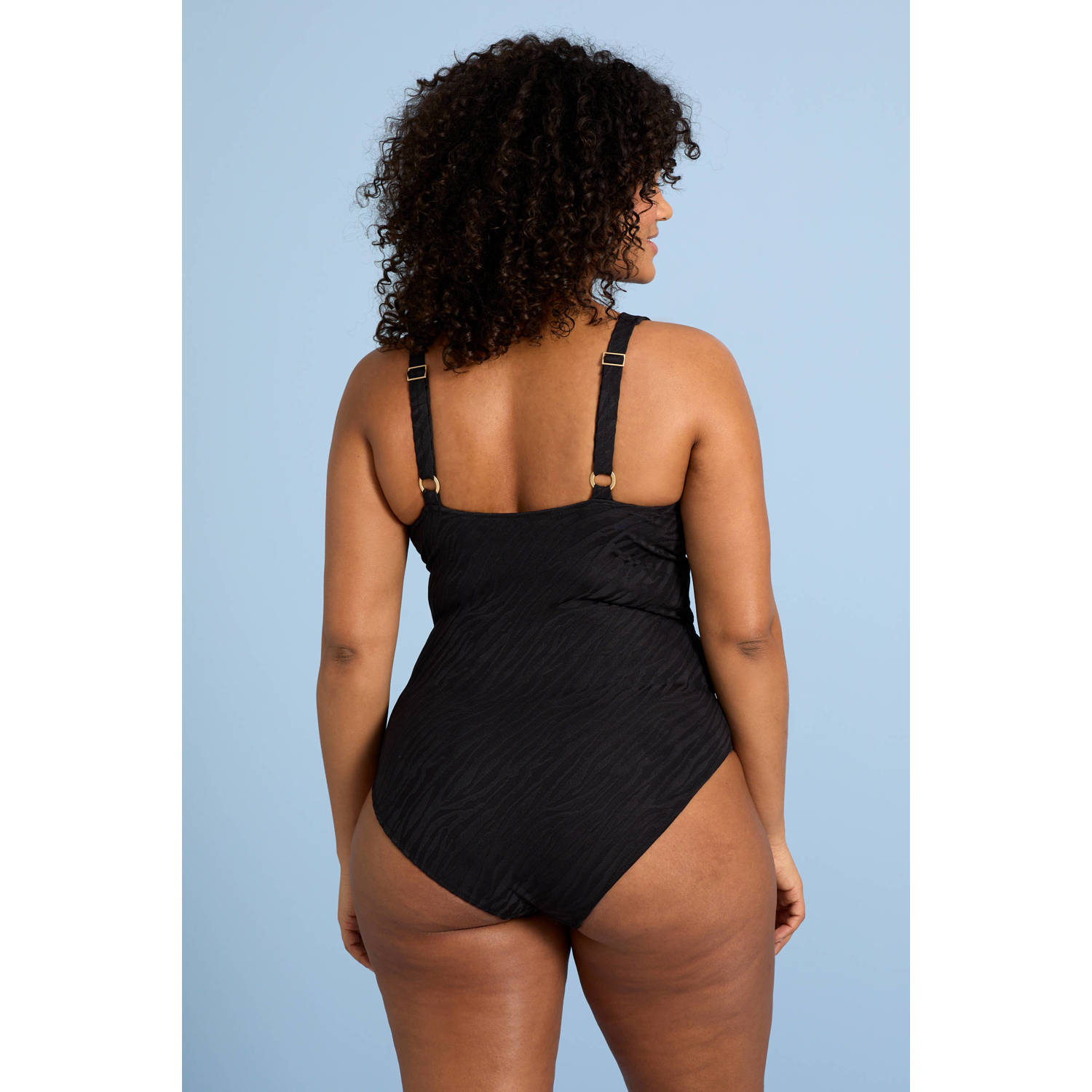 BEACHWAVE Curve corrigerend badpak zwart