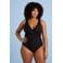 BEACHWAVE Curve corrigerend badpak met textuur zwart