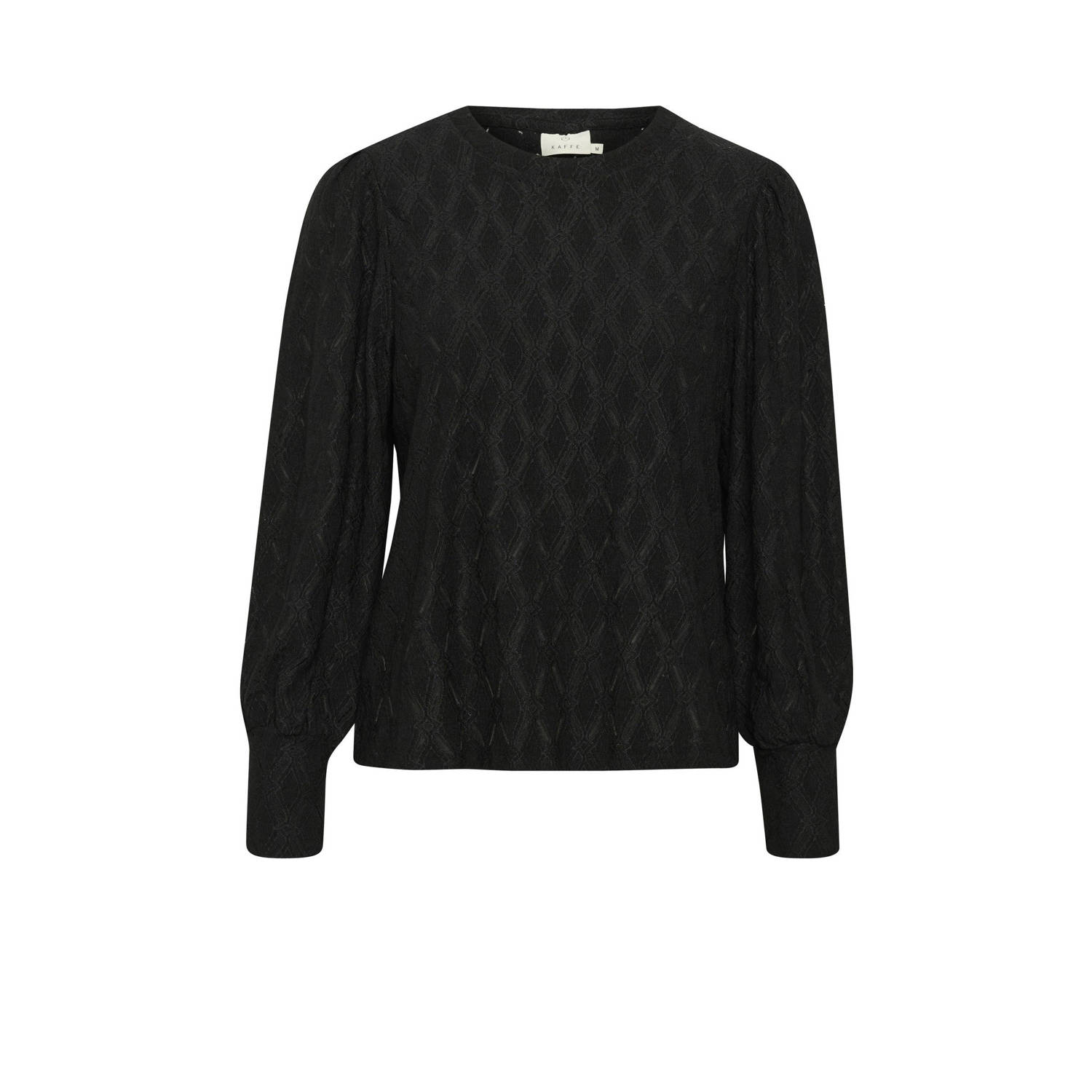 Kaffe Kanten Blouse Top & T-Shirt Zwart Black Dames