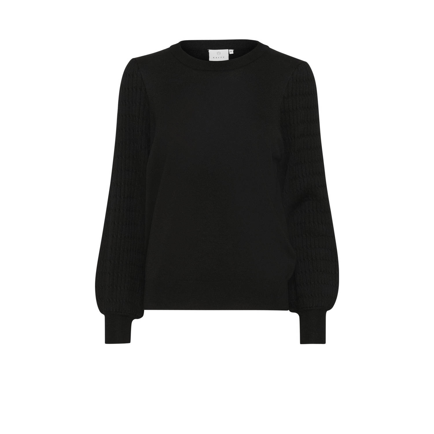 Kaffe Zwart Diep Gebreide Trui Black Dames