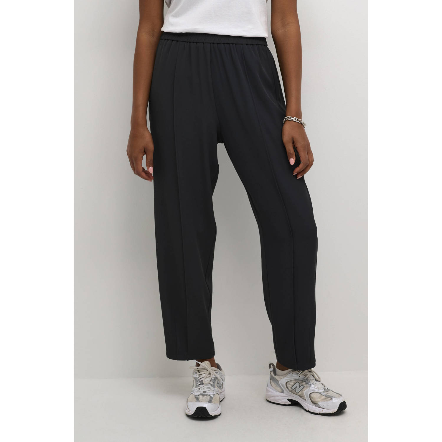 Kaffe relaxed wide leg broek KAsigna antraciet