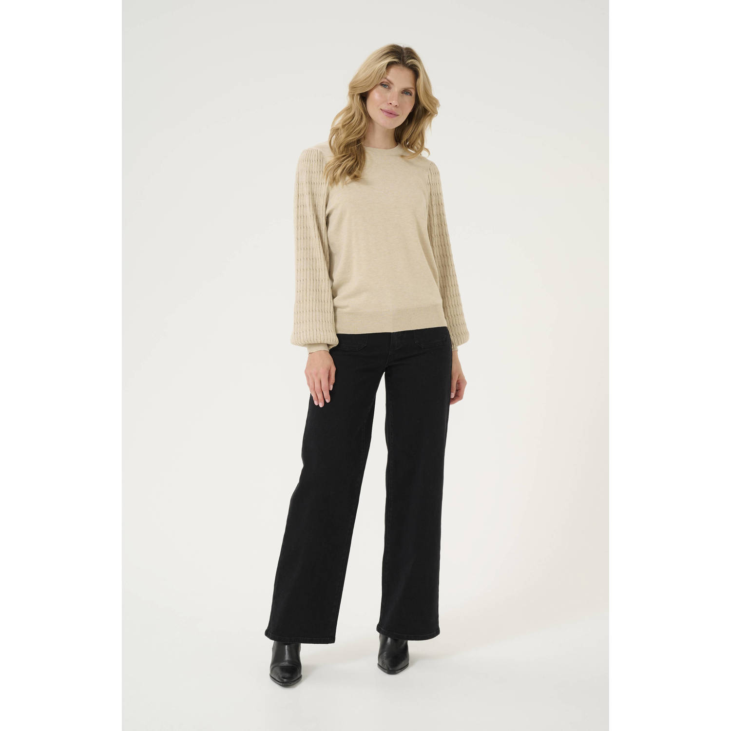 Kaffe trui KAnanna beige