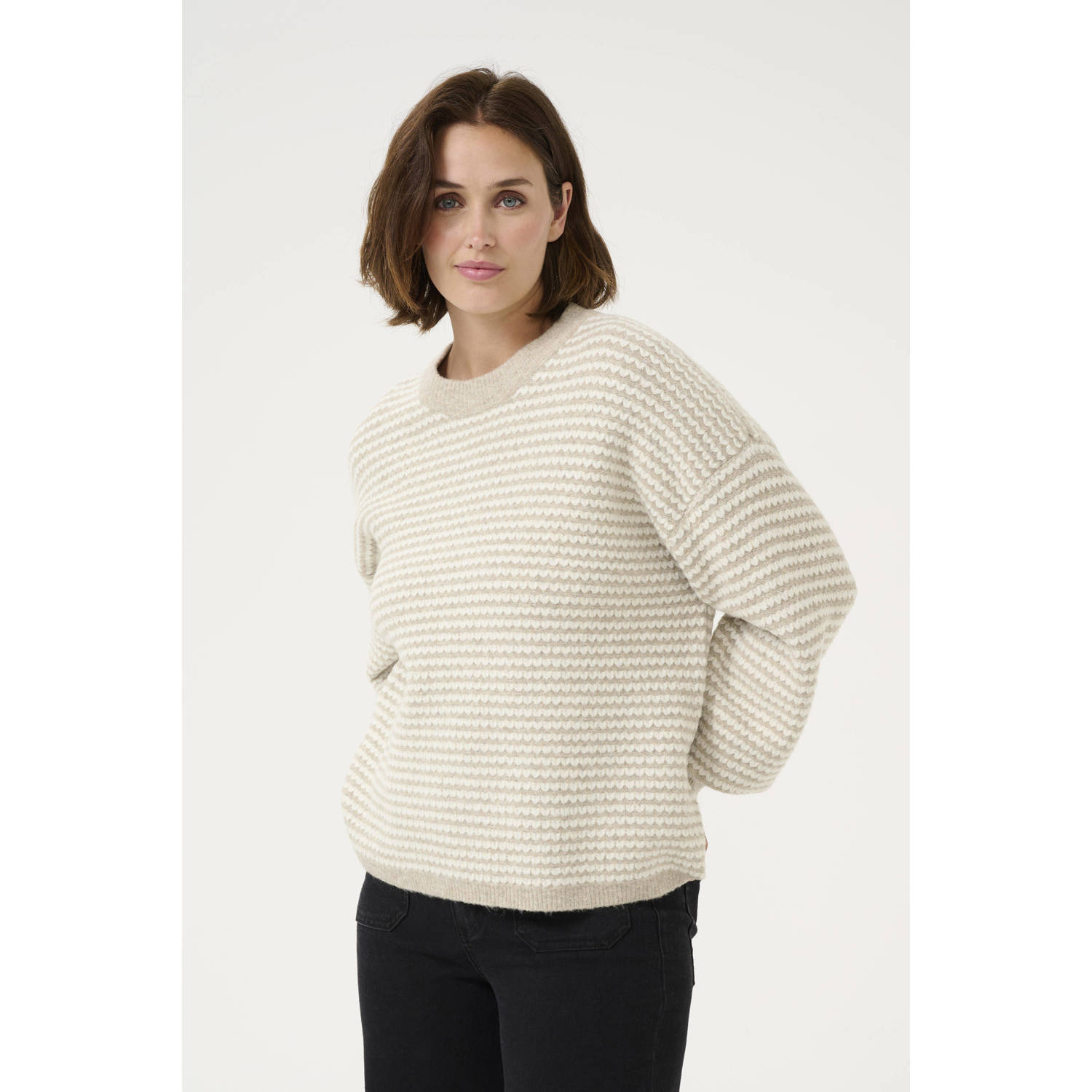 Kaffe gebreide trui beige