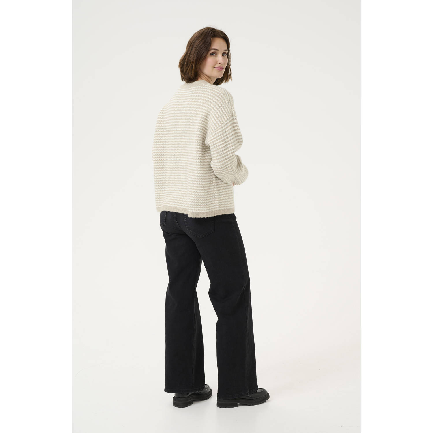 Kaffe gebreide trui beige