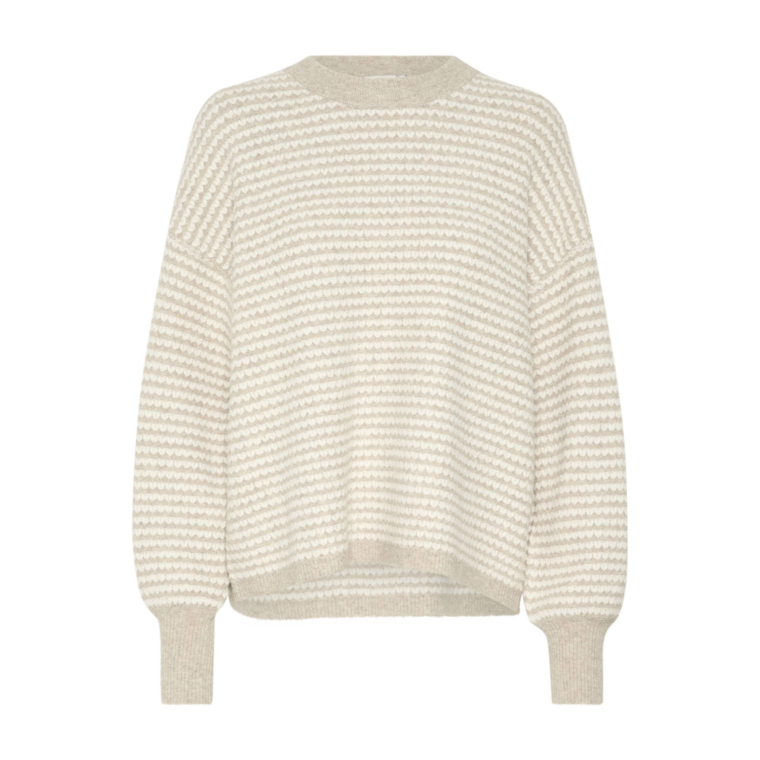 Kaffe Veergrijs Krijt Gebreide Trui Beige Dames