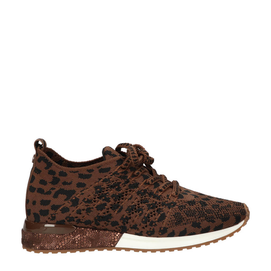 La Strada 1832649 sneakers met panterprint camel/zwart wehkamp