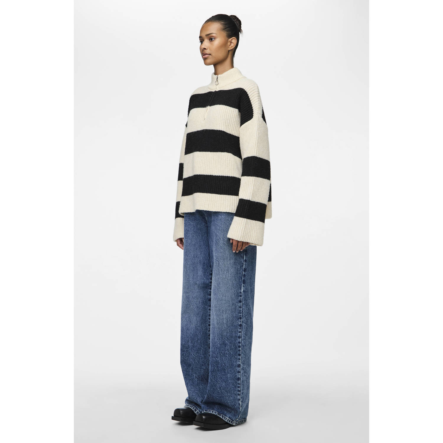Pieces Regular fit schipperstrui met streepmotief model 'NALINI'