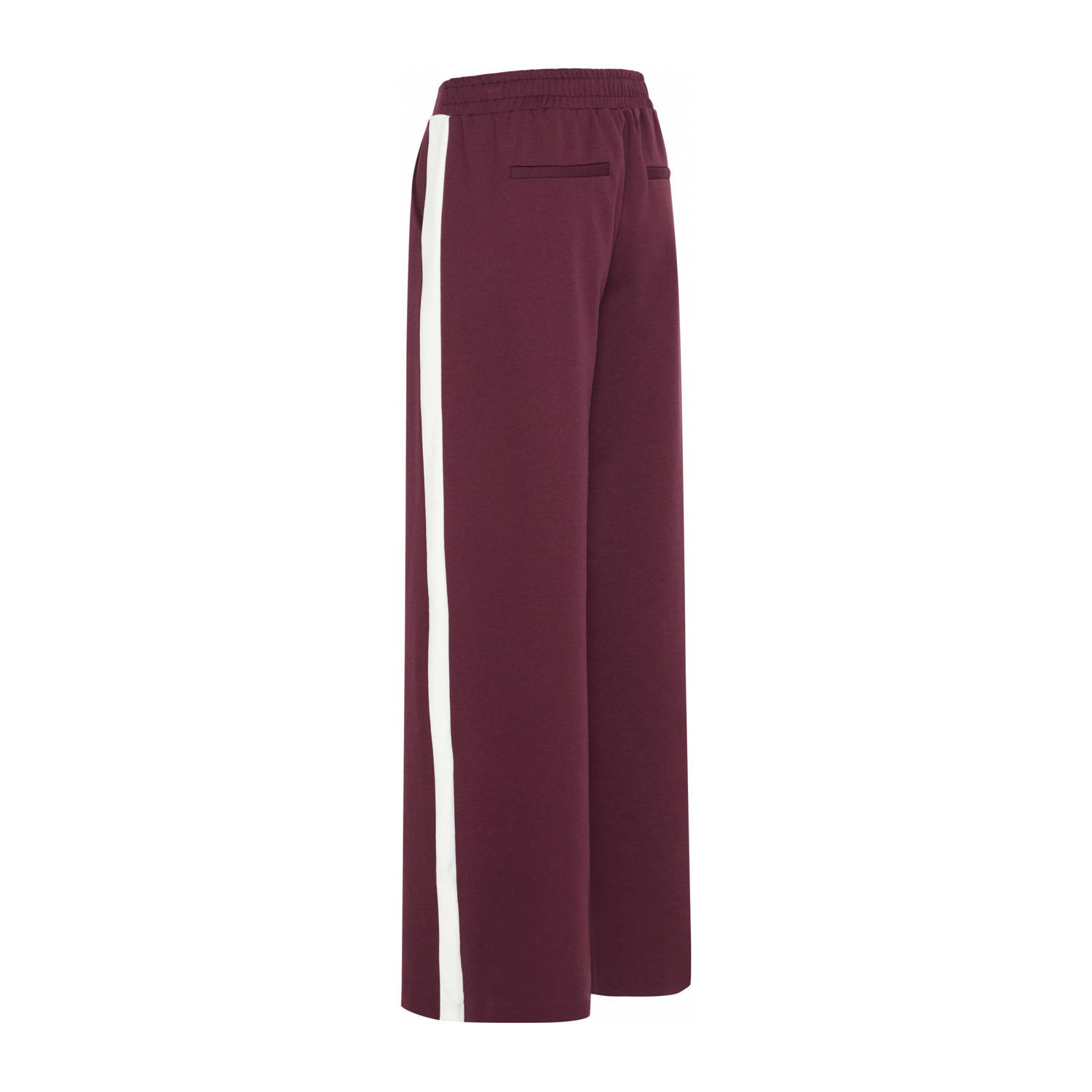 ICHI gestreepte wide leg broek IXKATE donkerrood wit