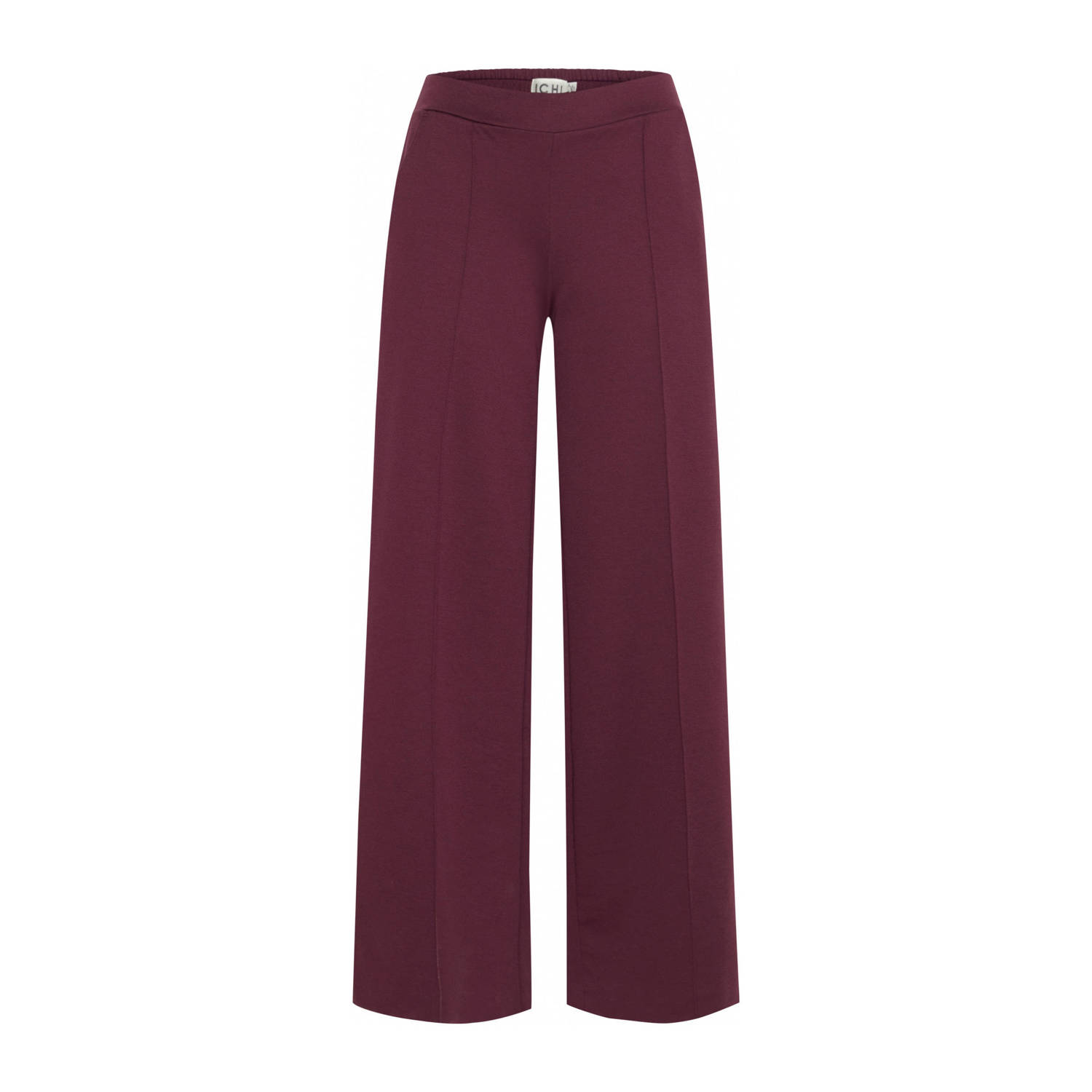 ICHI gestreepte wide leg broek IXKATE donkerrood wit