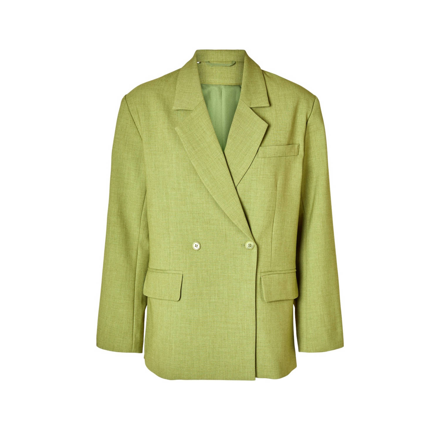 SELECTED FEMME rechtvallende blazer limegroen