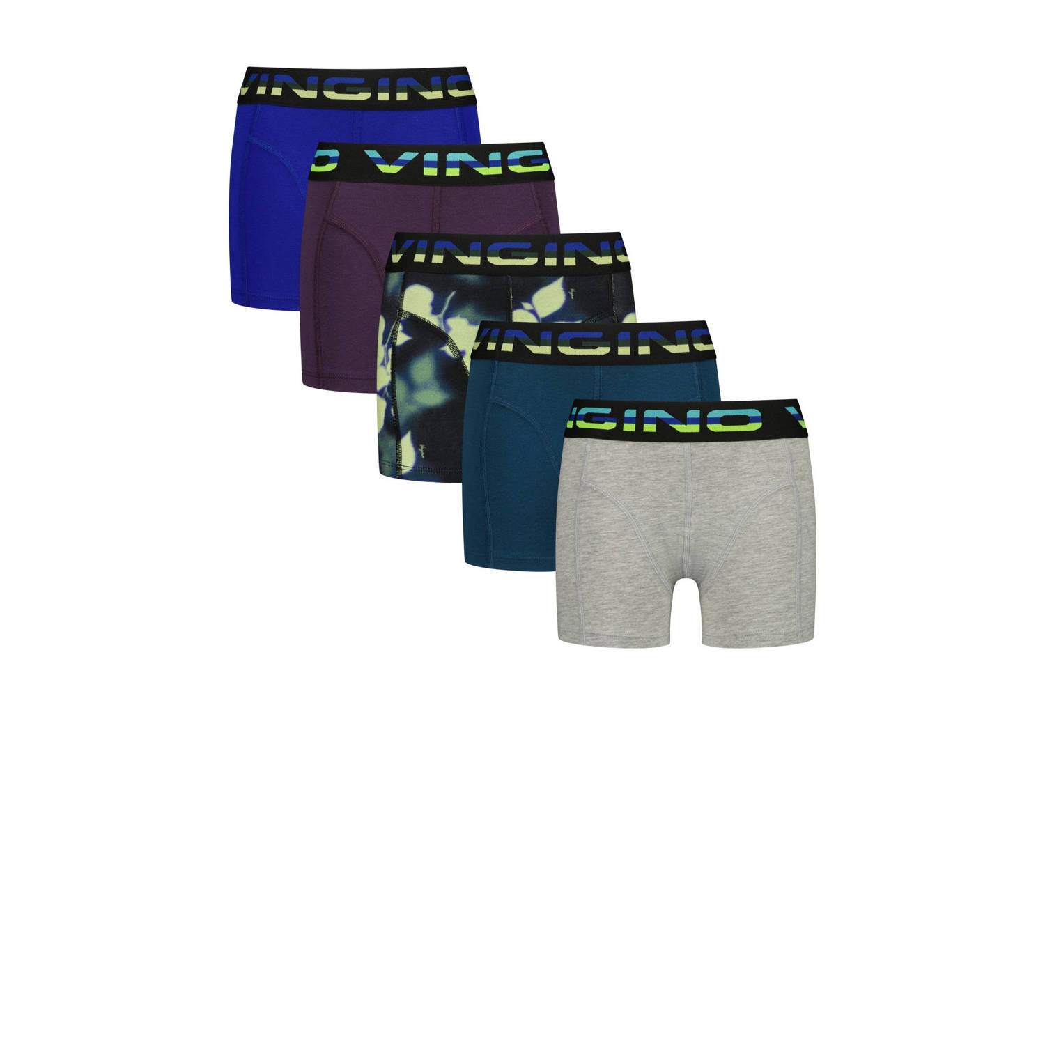 Vingino boxershort Vintage set van 5 blauw multicolor