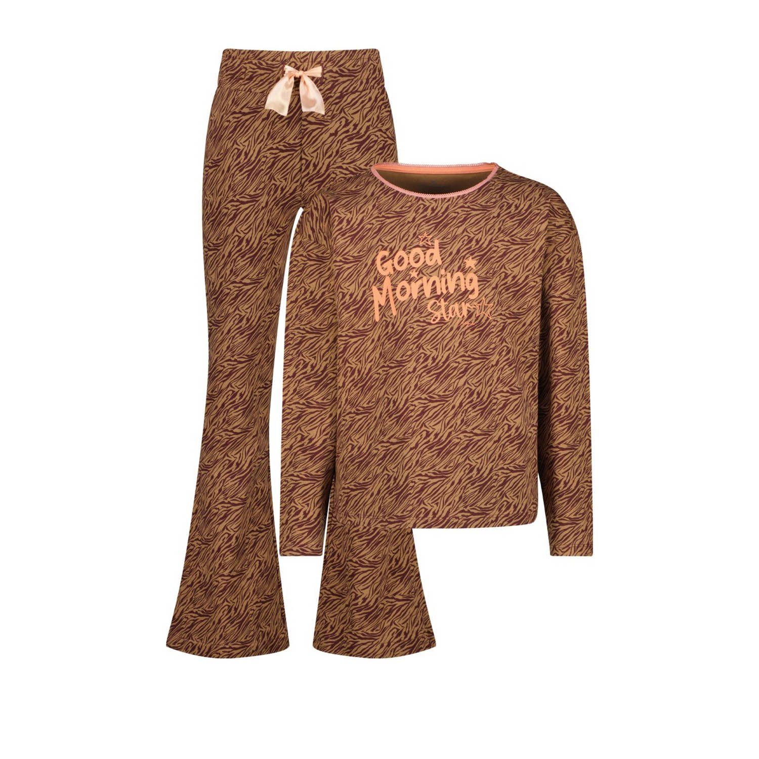 Vingino pyjama Welke met all over print rustiek bruin