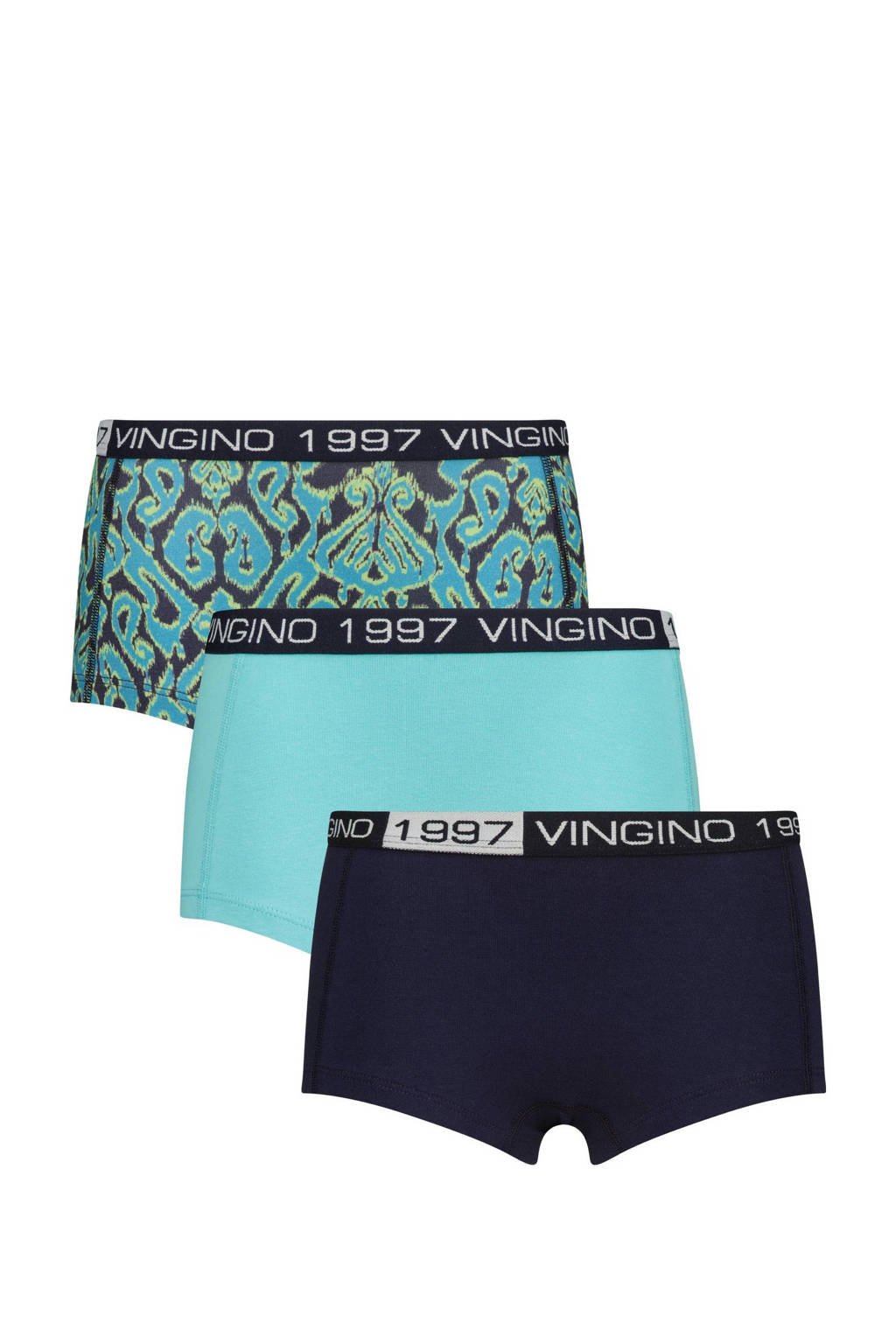 Vingino short Fantasy set van donkerblauw/aqua wehkamp