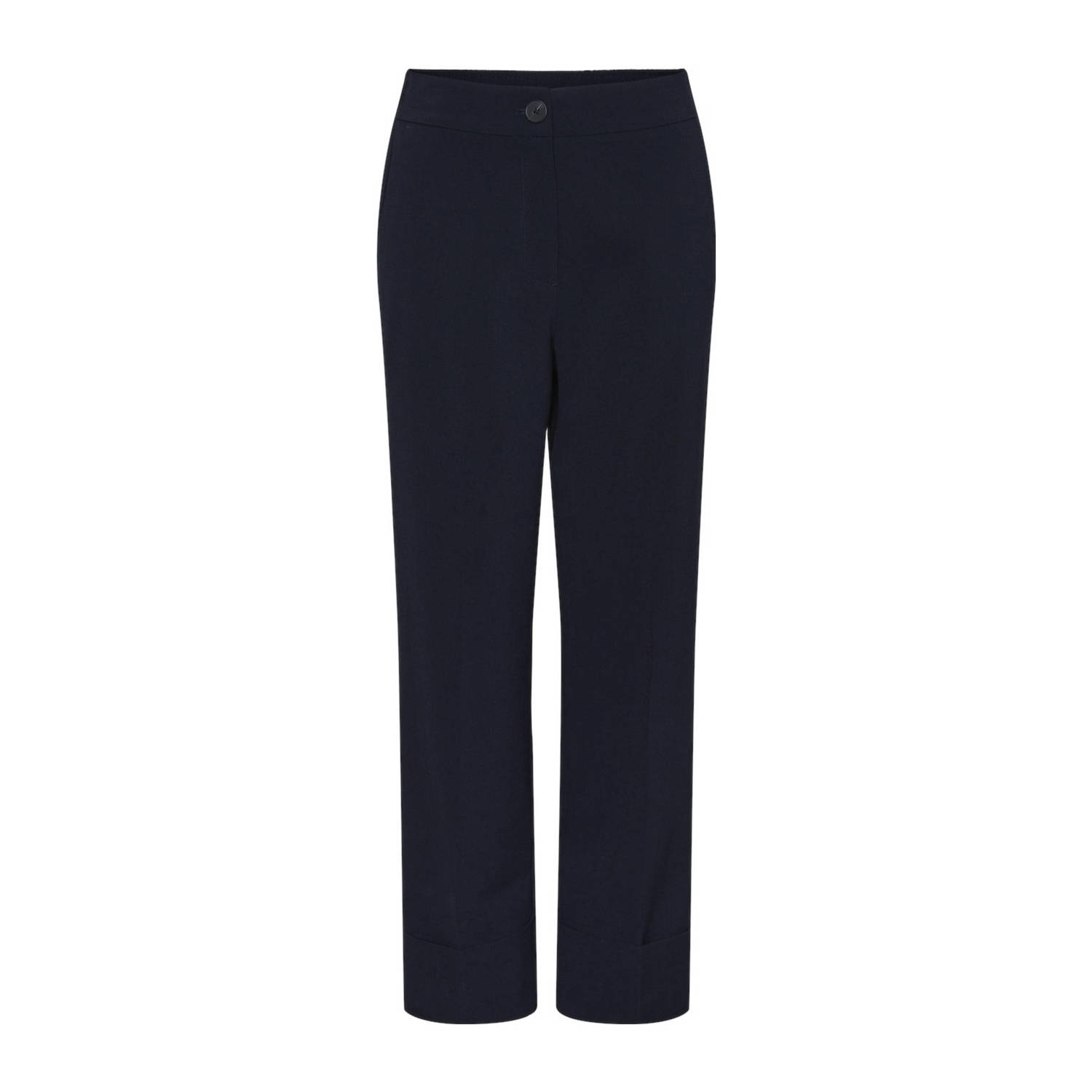 Y.A.S high waist straight fit broek donkerblauw YASPILA