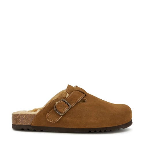 Scholl suède clogs cognac afbeelding
