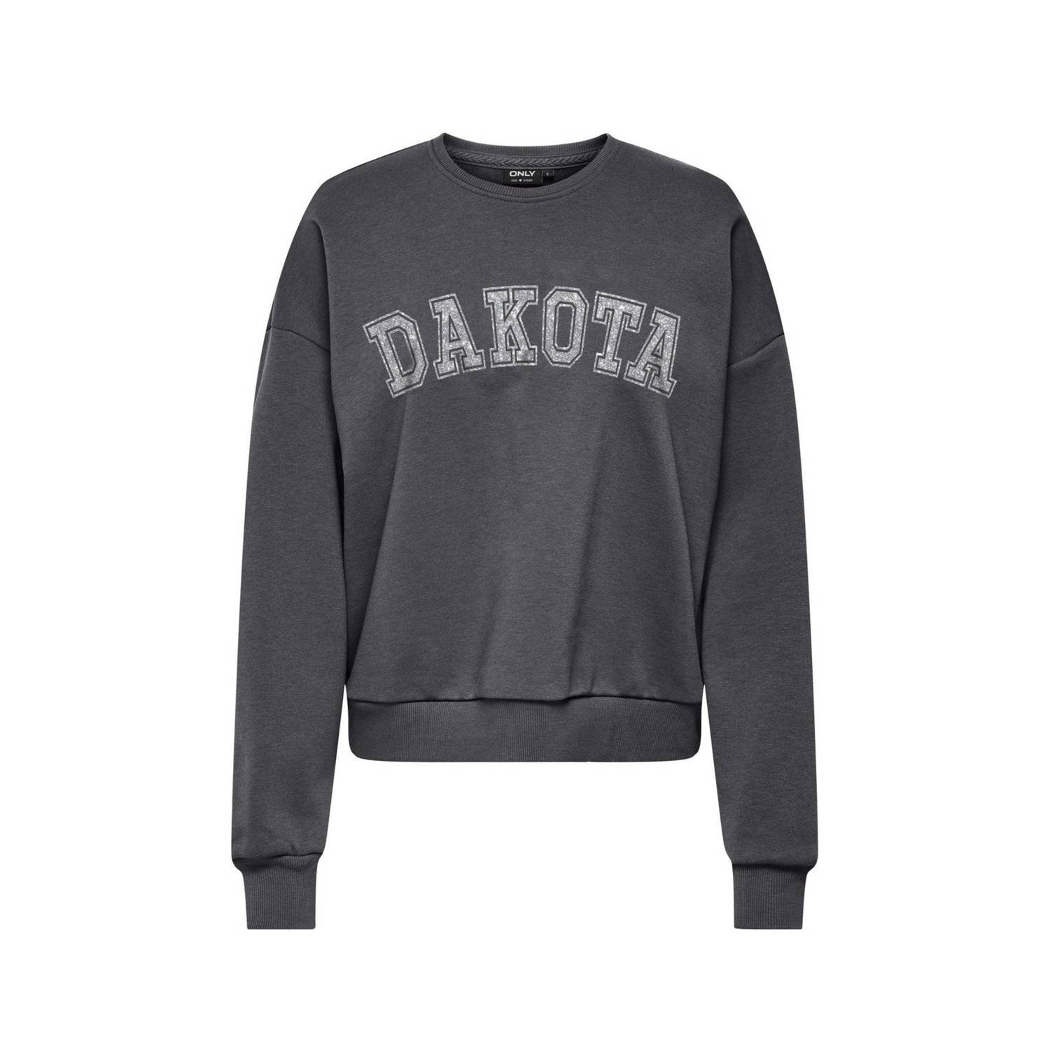 Only Glitter O-Neck Sweater in Grijs Gray Dames