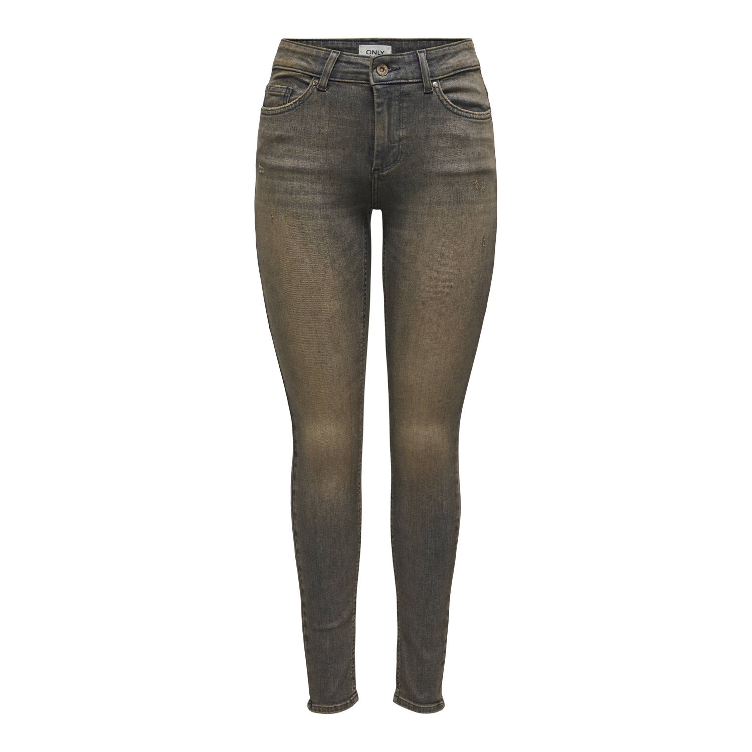 ONLY mid waist skinny jeans ONLBLUSH grey brown denim