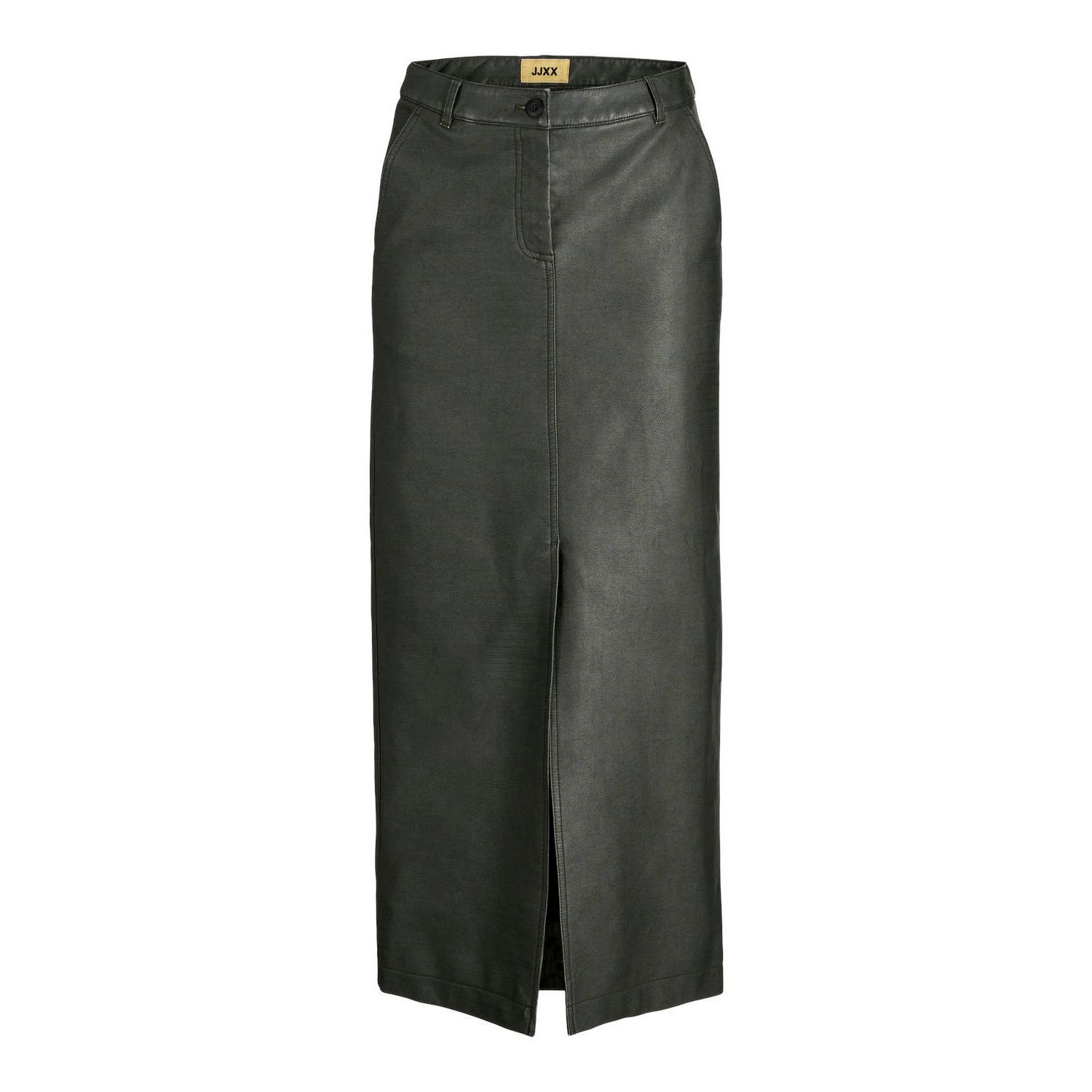 JJXX imitatieleren midi rok zwart