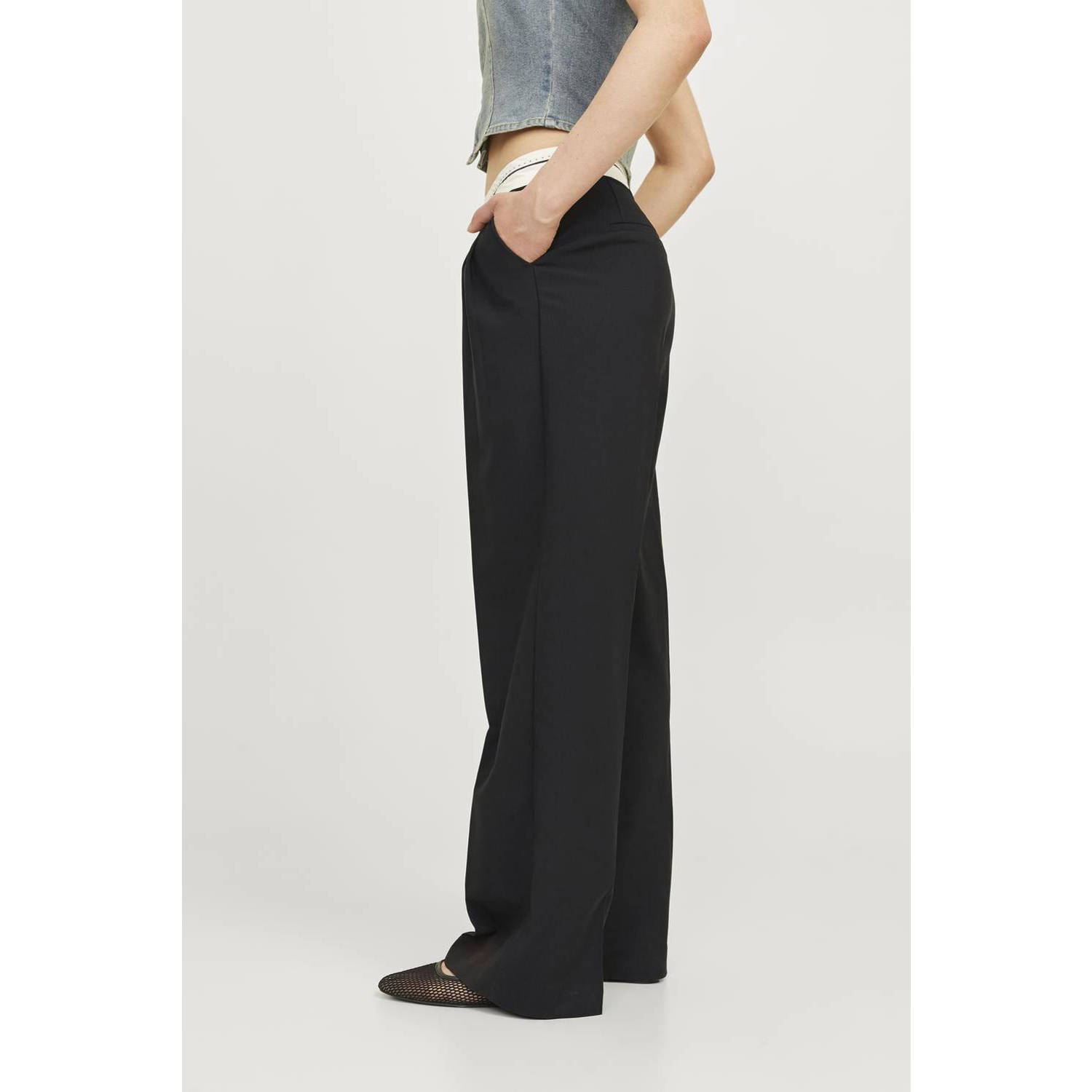 JJXX straight fit broek zwart