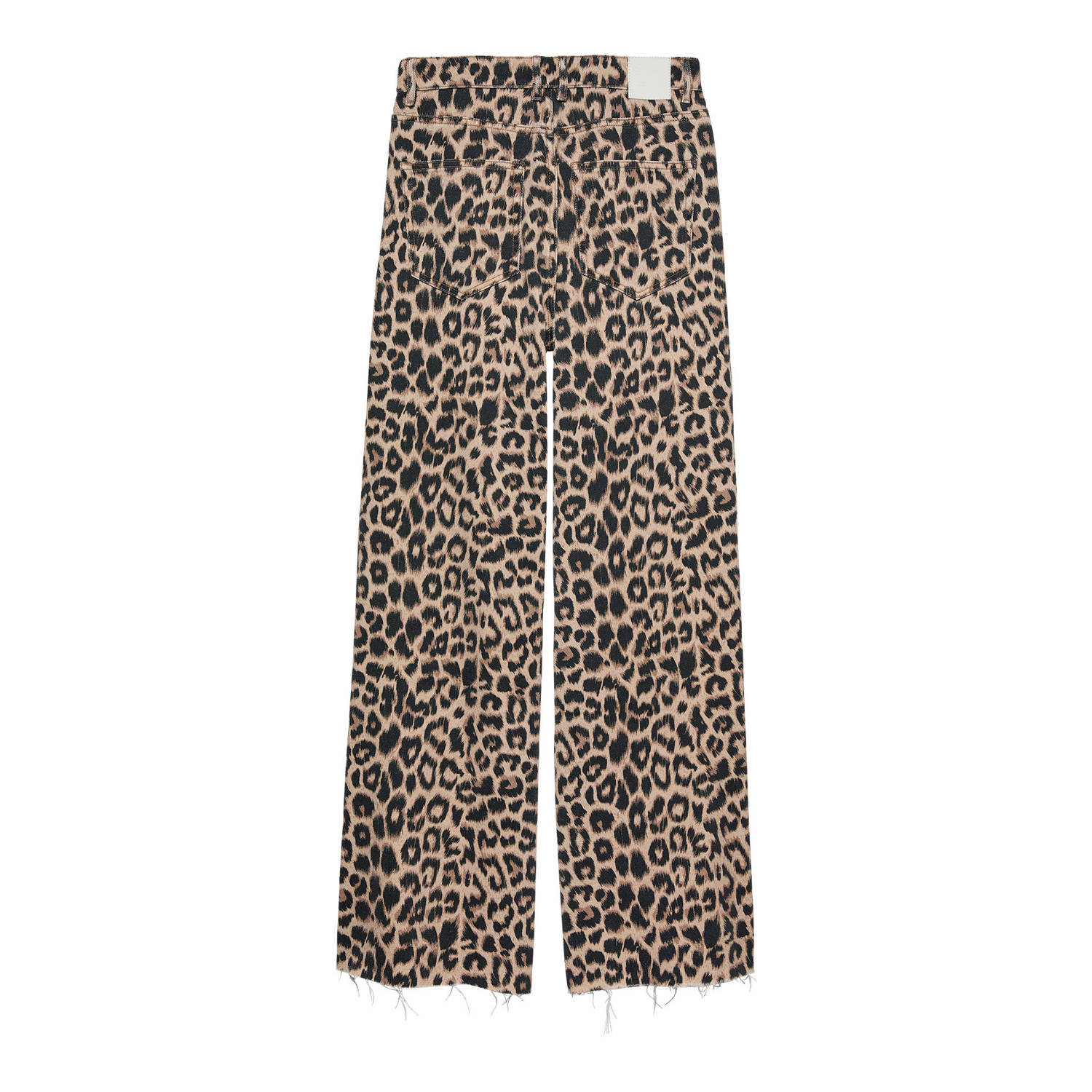 Catwalk Junkie high waist loose jeans met panterprint bruin zwart