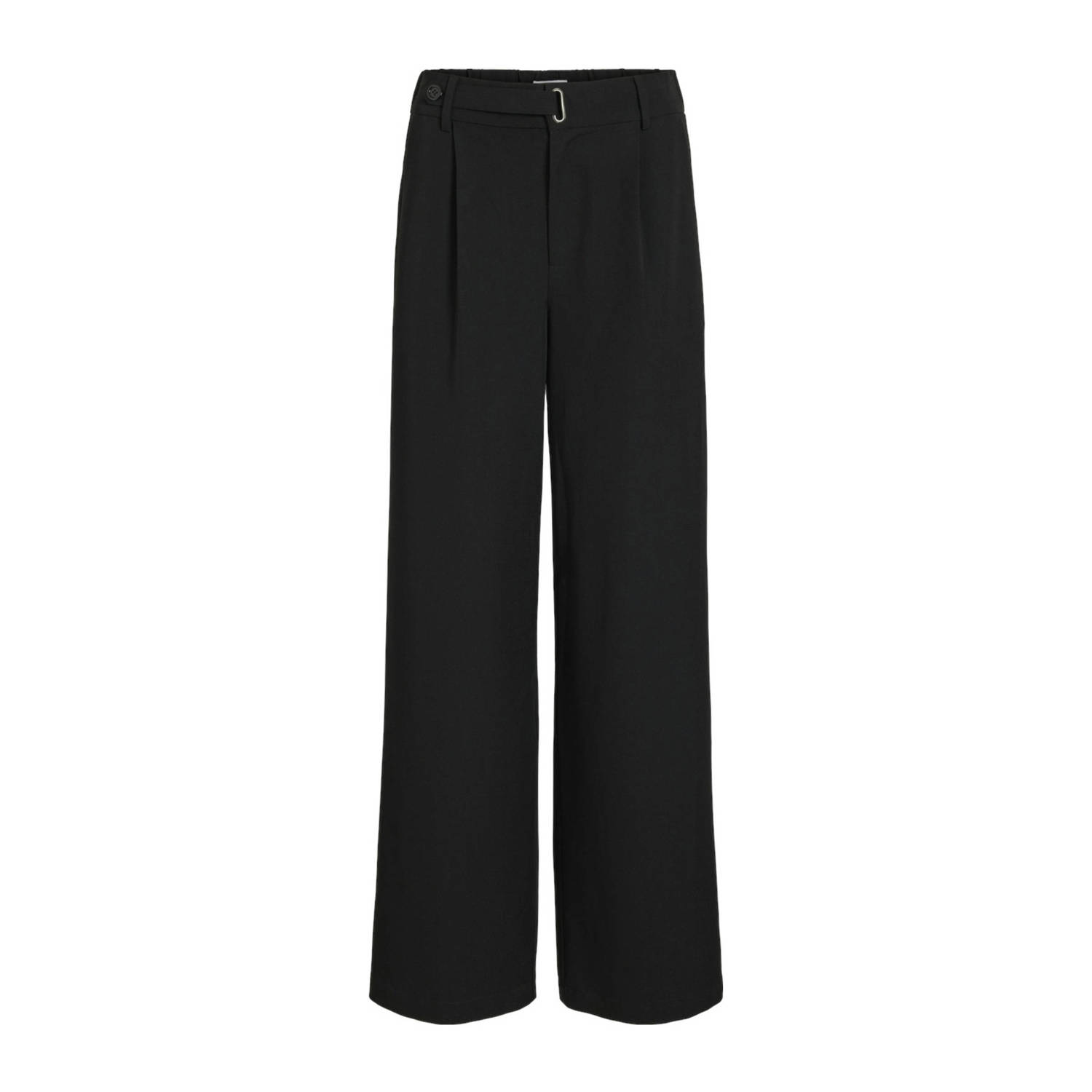 VILA Jipp Heldoorn x Wehkamp high waist wide leg pantalon zwart