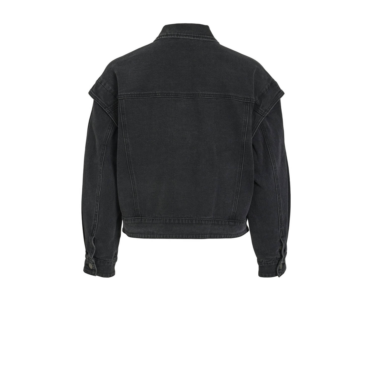 VILA Jipp Heldoorn x Wehkamp spijkerjasje met strass steentjes VILINE black denim
