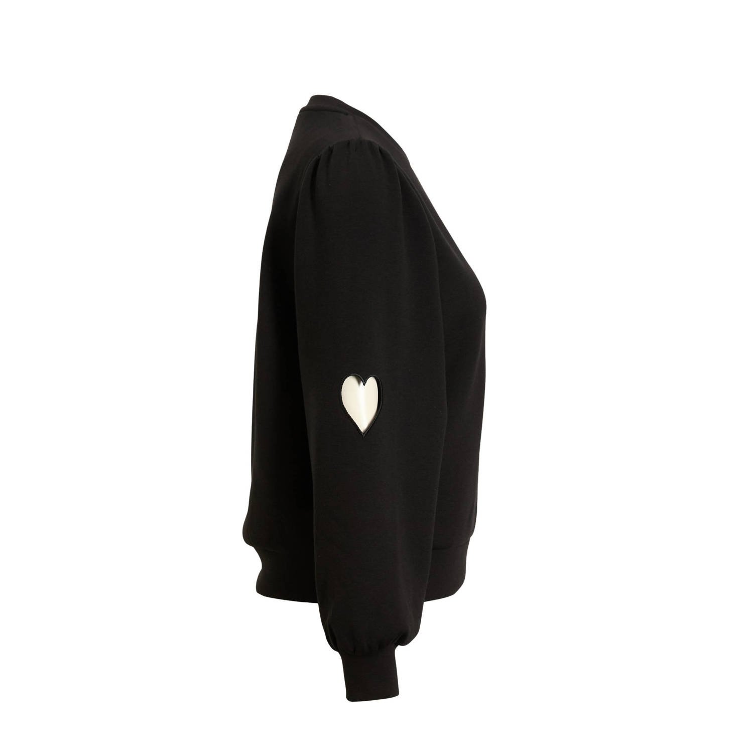 VILA Jipp Heldoorn x Wehkamp sweater met open hart detail zwart