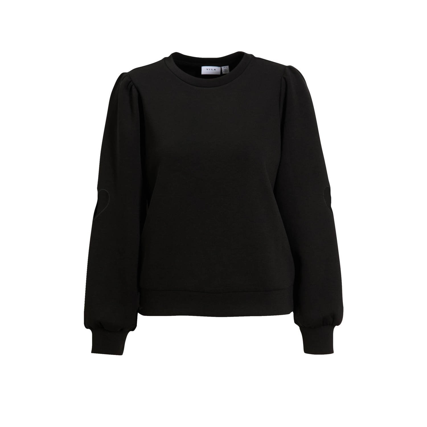 VILA Jipp Heldoorn x Wehkamp sweater met open hart detail zwart